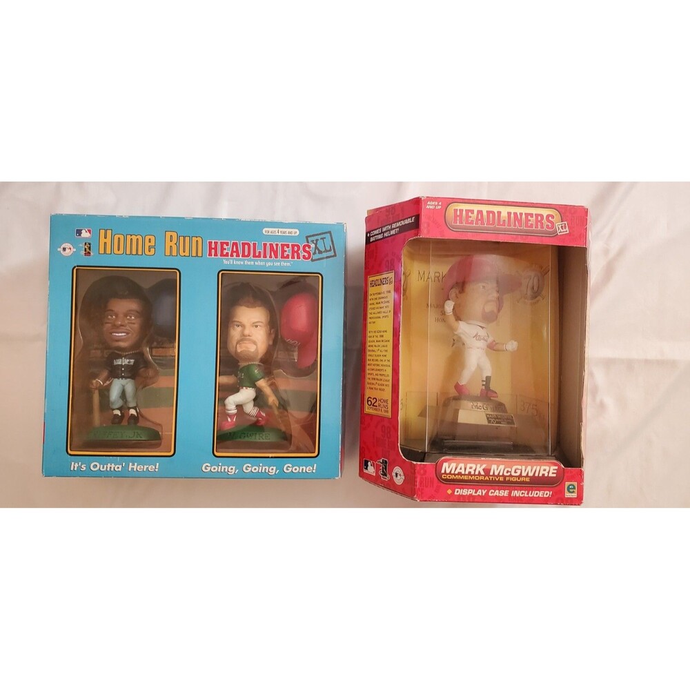 1998 Bobble Head MLB Home Run Headliners XL Ken Griffey Jr Mark McGwire Bundle